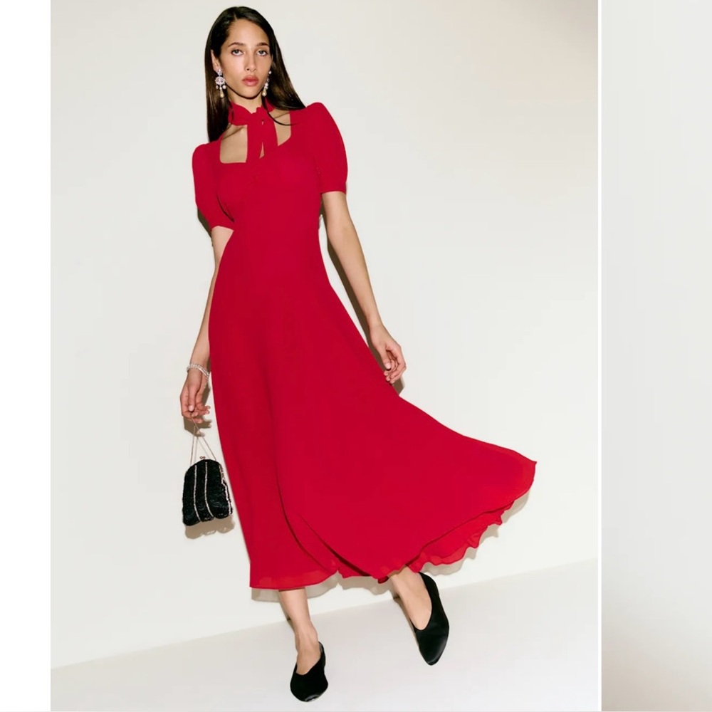Reformation Christie Dress in Lipstick Red